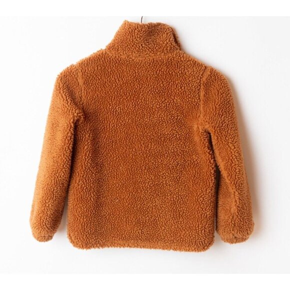 JCrew Crewcuts Girl's Size M 8-9 Shaggy Fleece Jacket Full Zip Brown - Picture 10 of 10
